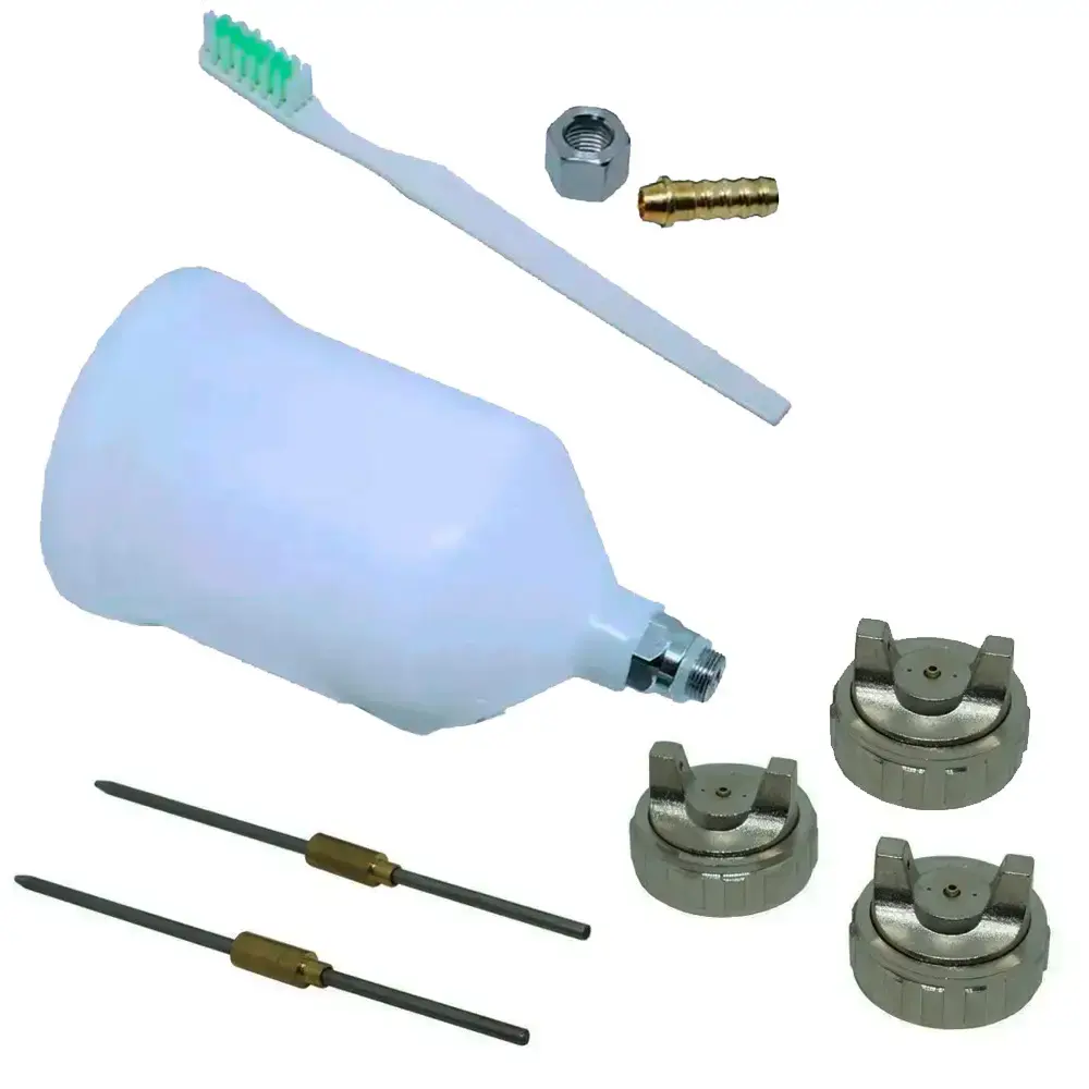 Pistola de pintura gravidade 600 ML com 3 bicos 1,2 - 1,5 e 1,8 MM IWPPG-3B ImportWay — fotografia 3