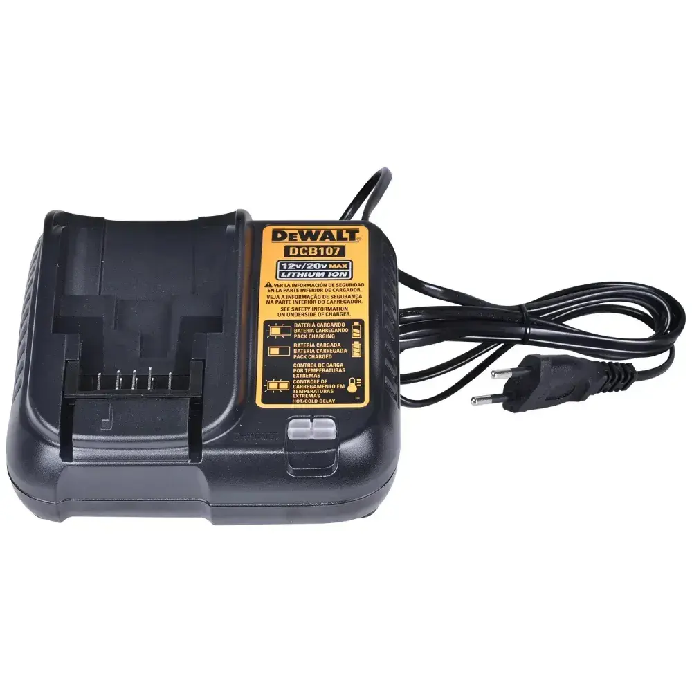 Carregador de baterias 12 a 20V DCB107-BR Dewalt bivolt — fotografia 7