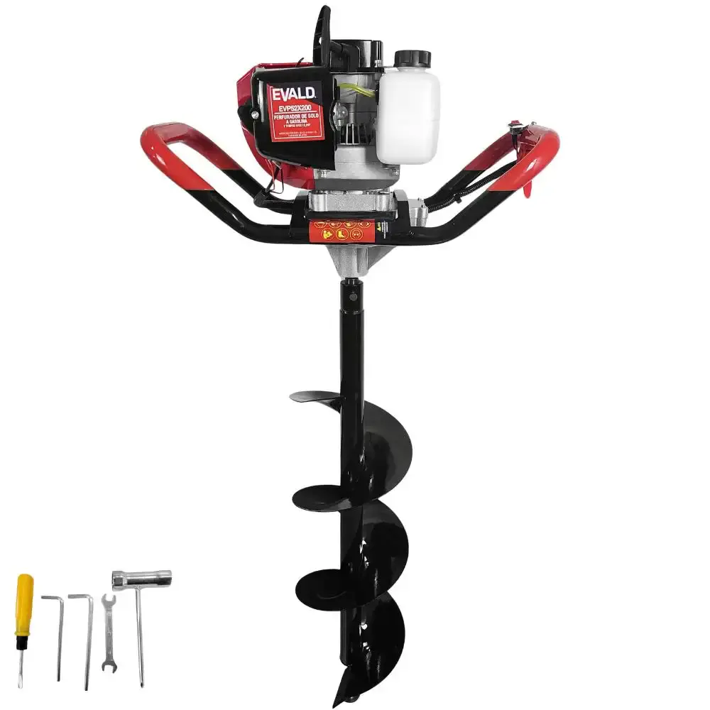 Perfurador de solo gasolina 52CC com broca 80 x 20CM Evald