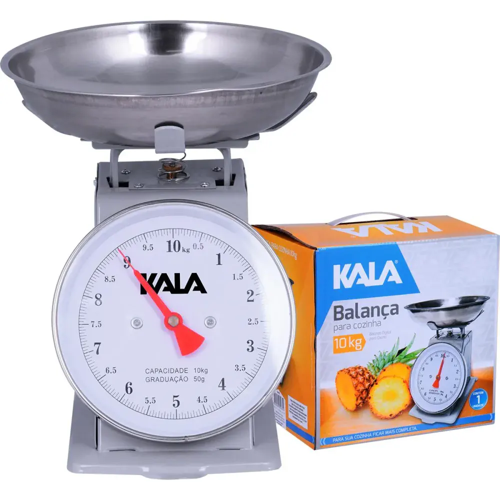 Balança para cozinha mecânica cromada 10KG Kala