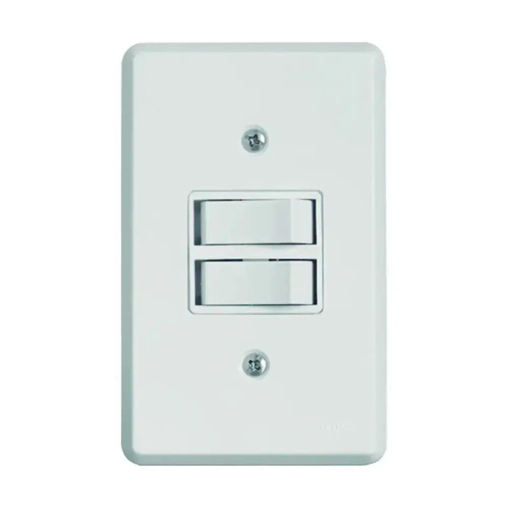 Interruptor 2 teclas simples pratika 6A 250V branco Ilumi — fotografia 2