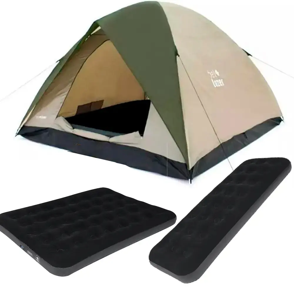 Barraca camping araguaia alta premium BEL com colchão inflável casal e solteiro — fotografia de referência