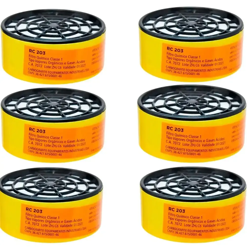 Kit com 6 cartuchos para máscara de gás Carbografite — fotografia de referência