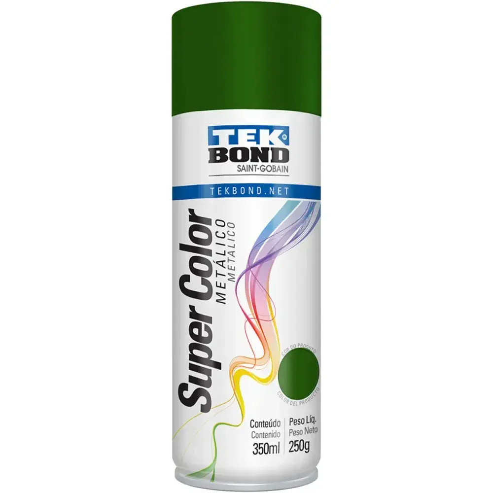 Tinta spray metálico verde 350ML Tekbond — fotografia 2
