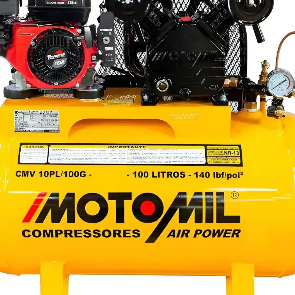 Compressor a gasolina 7HP 10 pés 100 litros MotoMil — fotografia 5