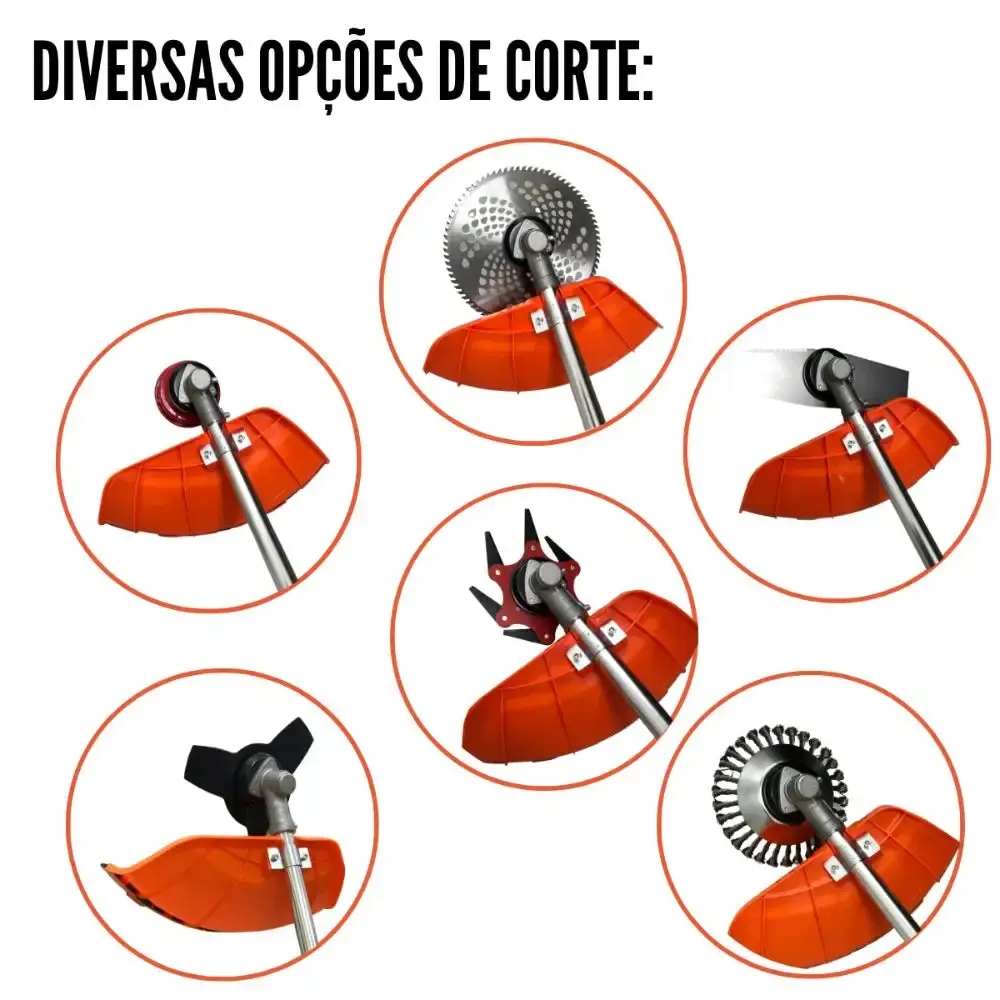 Roçadeira gasolina multifuncional 63CC 5X1 Evald — fotografia 4