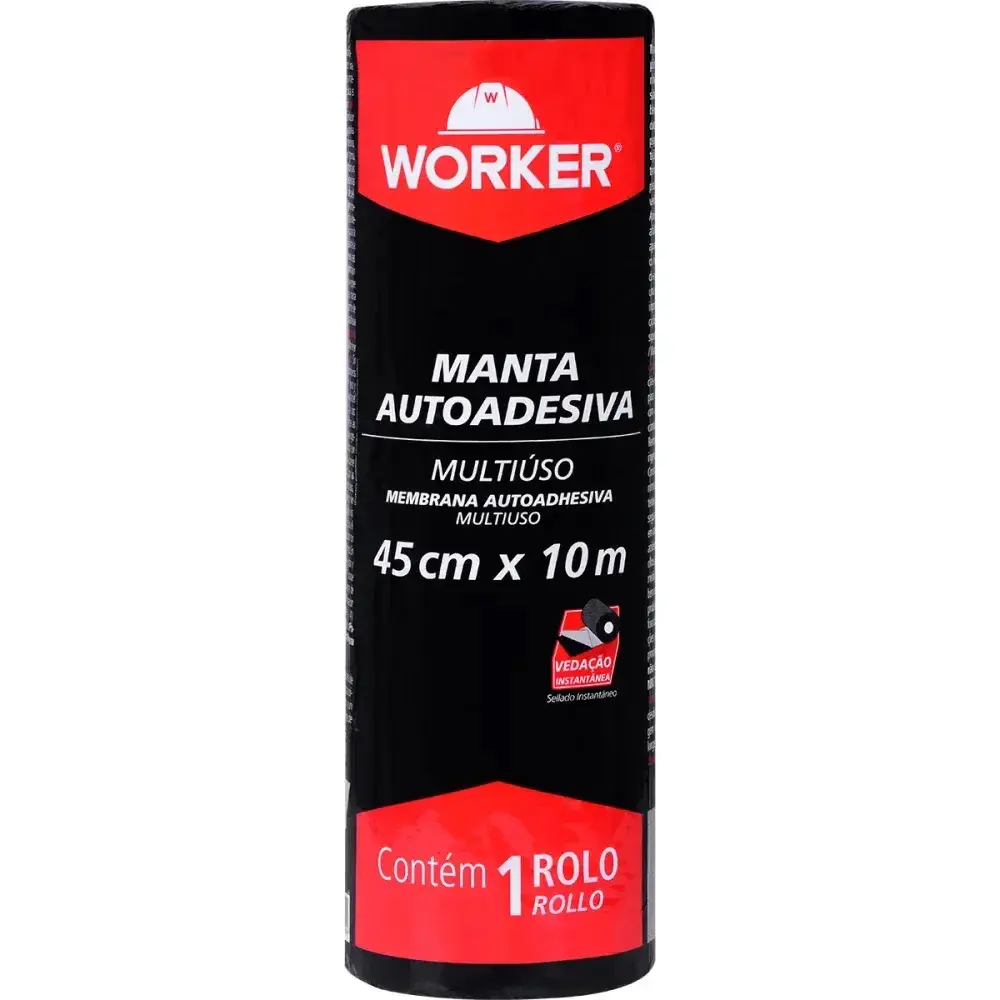Fita manta asfáltica autoadesiva alumínio 45CM x 10M Worker — fotografia 5
