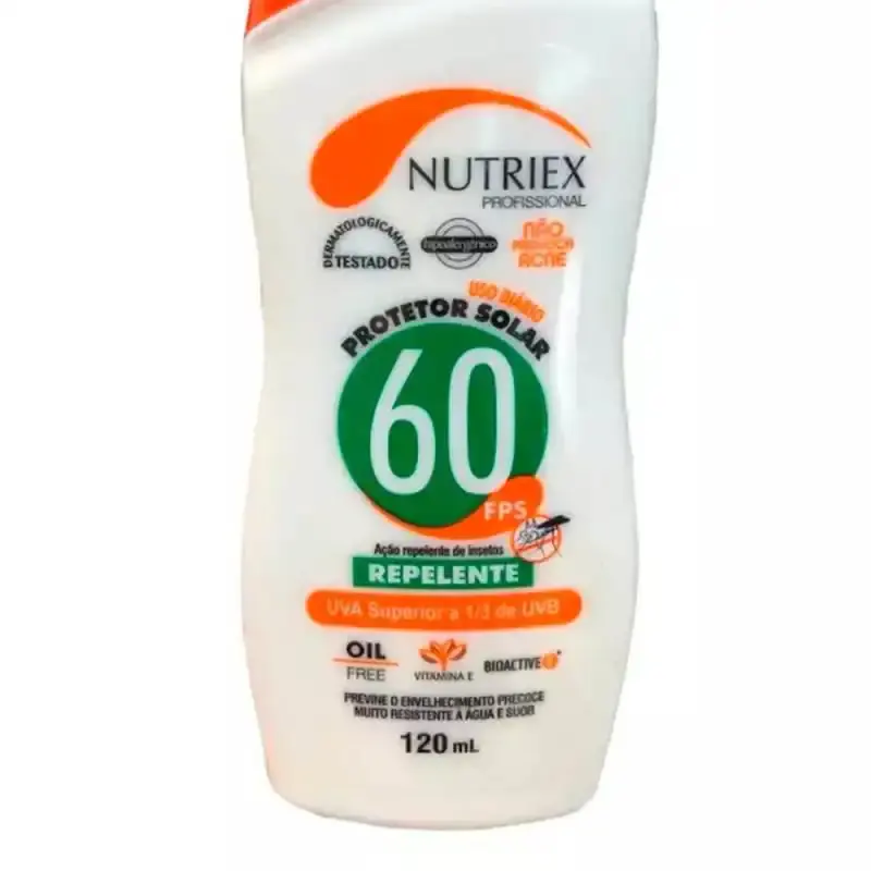 Protetor solar FPS 60 com repelente 120 ML bisnaga Nutriex — fotografia 3