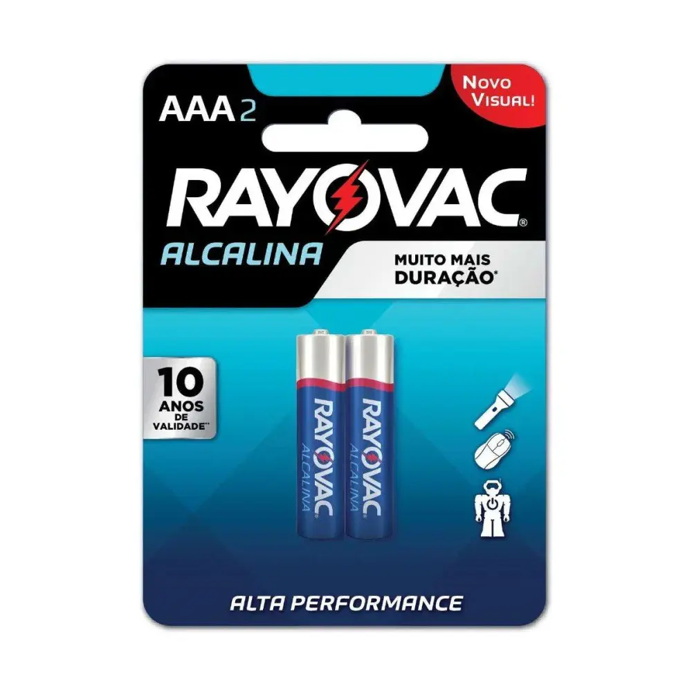 Pilha alcalina aaa palito 02 peç Rayovac