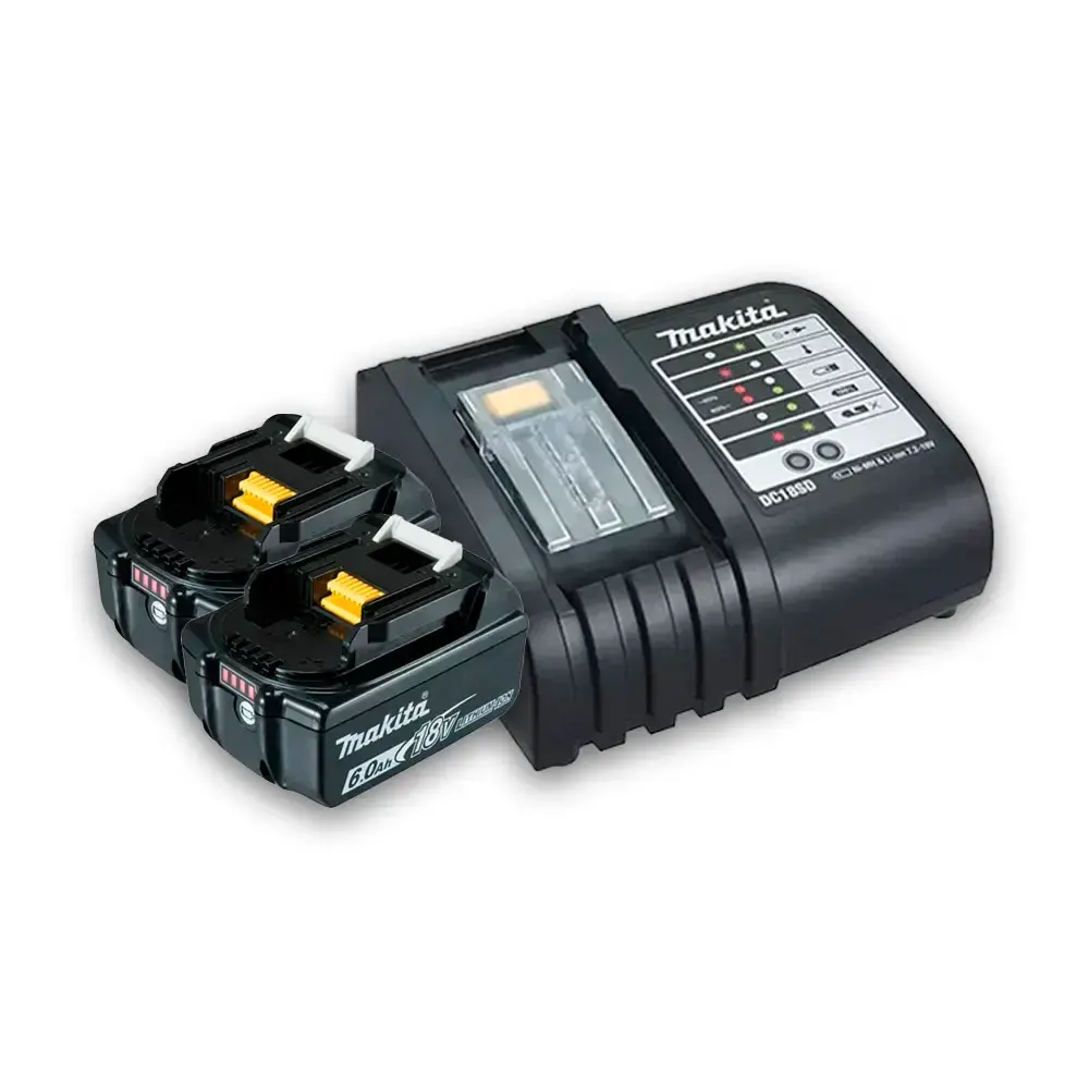 Kit 2 baterias 18V 6AH com carregador bivolt DC18WC e maleta Makita — fotografia 5