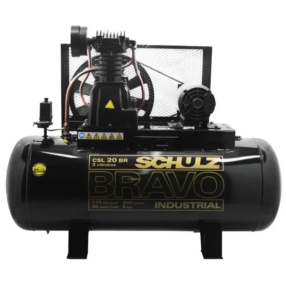 Compressor de ar bravo CSL20BR/200 20PCM 5HP trifásico Schulz — fotografia 6