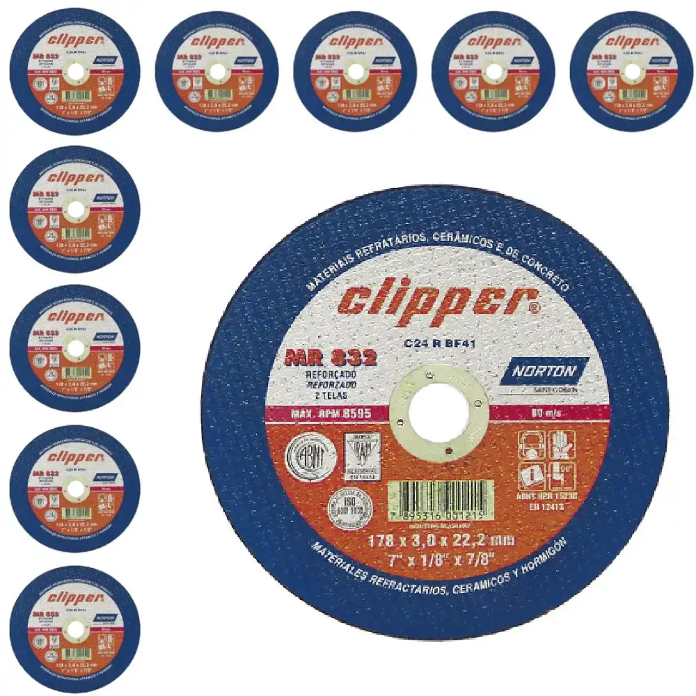 Disco de corte parede 7 POL clipper com 10 unidades Norton