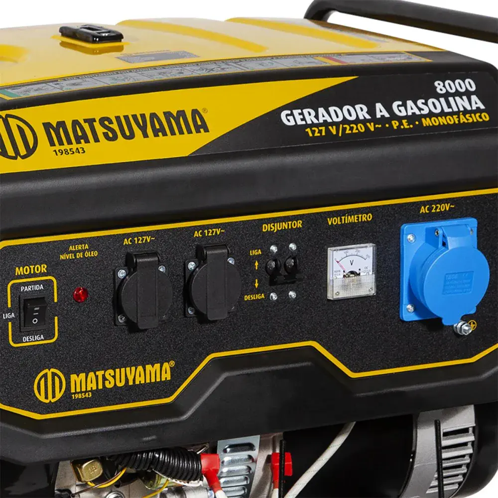 Gerador a gasolina 8000 mono 8,0 hp 127/220V Matsuyama — fotografia 3