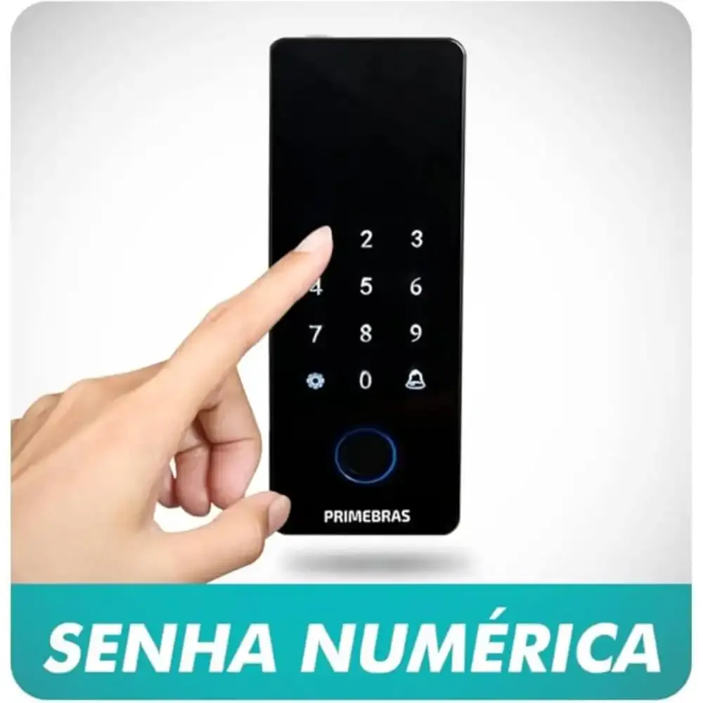 Fechadura digital inteligente athenas biometria/senha Primebras — fotografia 3