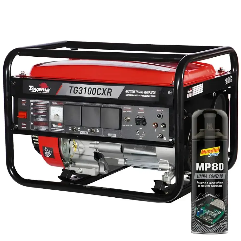 Gerador de energia gasolina 4T 3,2KVA bivolt Toyama com limpa contatos elétrico 300ML aeroflex — fotografia de referência