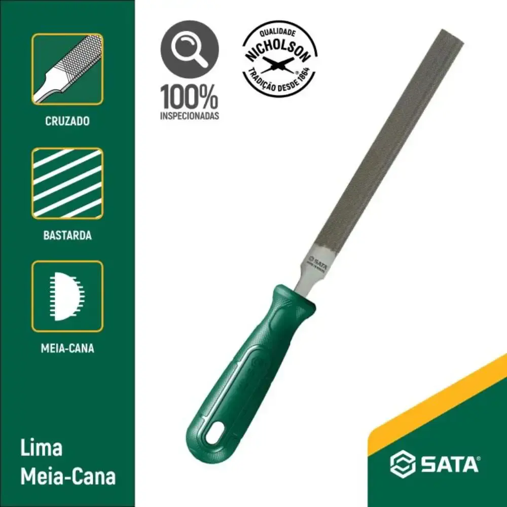 Lima meia cana bastarda 8 POL com cabo Sata — fotografia 4