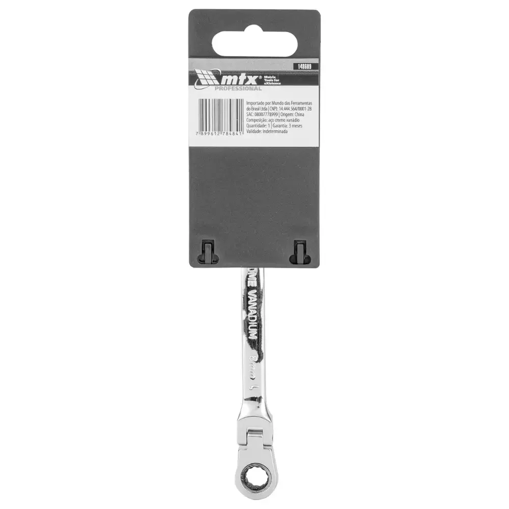 Chave combinada com catraca 8.0 MM reversível articulada móvel 148609 MTX — fotografia 7