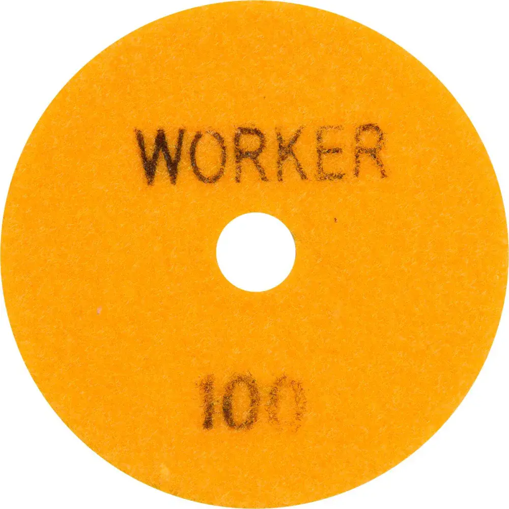 Disco de lixa diamantada com velcro 4 G100 amarelo Worker — fotografia de referência