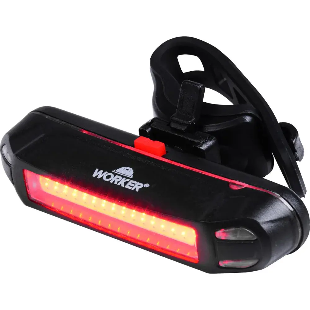 Lanterna para bicicleta traseira 6 estágio led usb Worker — fotografia 2