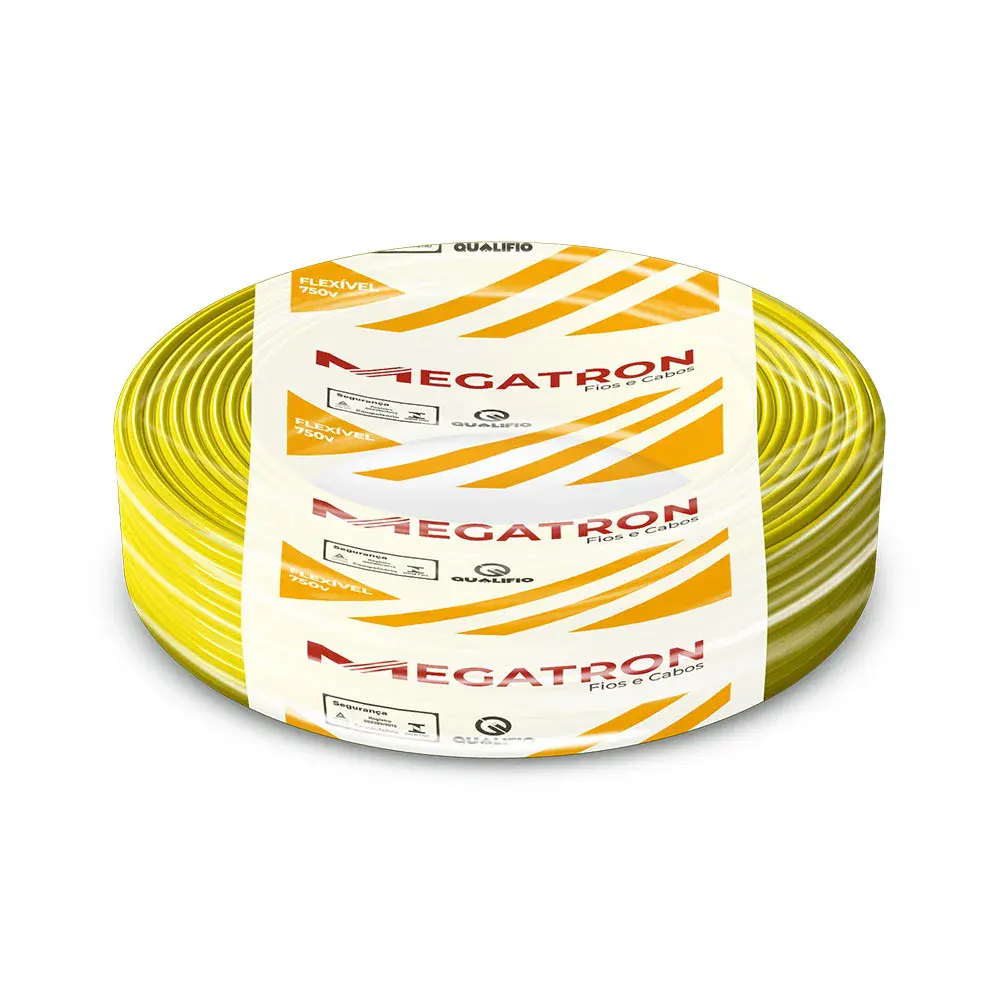 Cabinho flexível 1,5MM 750V 100M amarelo Megatron — fotografia de referência