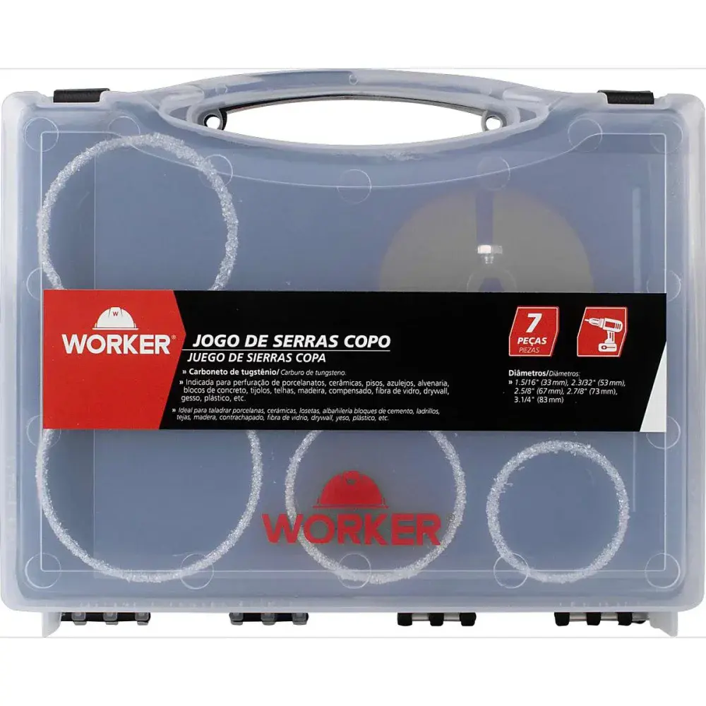 Jogo serrra copo 7 peç tungstênio Worker — fotografia de referência