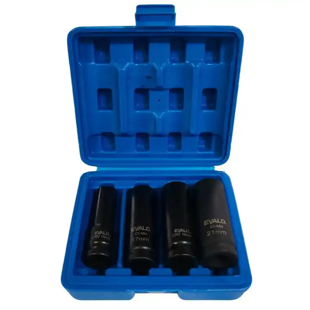 Chave de impacto 18V TBT18IW350-K4 com bateria Toyama kit soquetes 4 pçs 14-21MM EVSLI-4 evald — fotografia 6