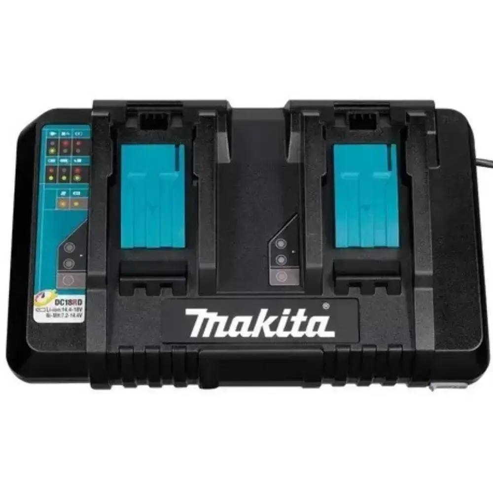 Carregador duplo 220V DC18RD com 2 baterias 18V 5,0AH BL1850B Makita — fotografia 3