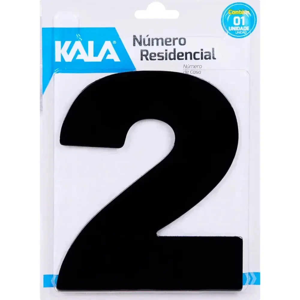 Número residencial N°2 preto 18,5CM Kala — fotografia 4