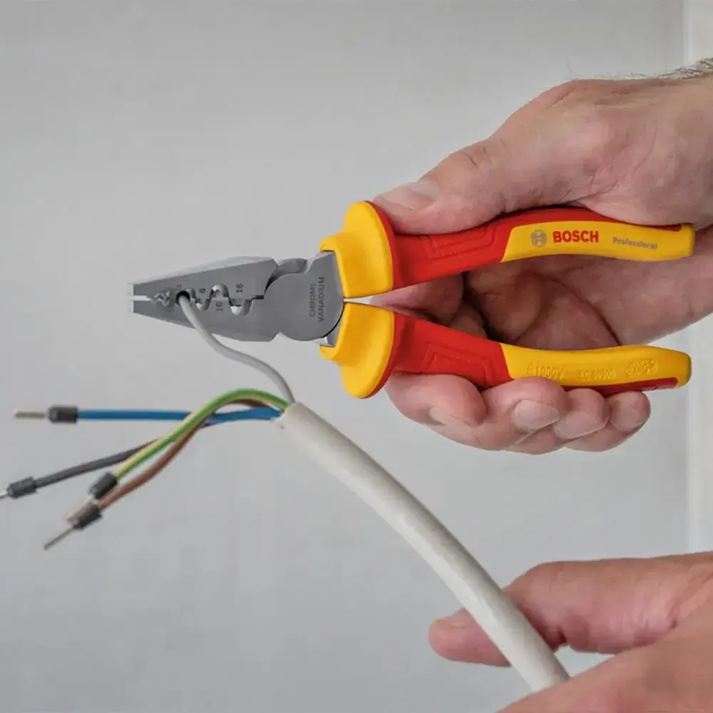 Alicate de crimpagem de terminais VDE 180MM Bosch — fotografia 3