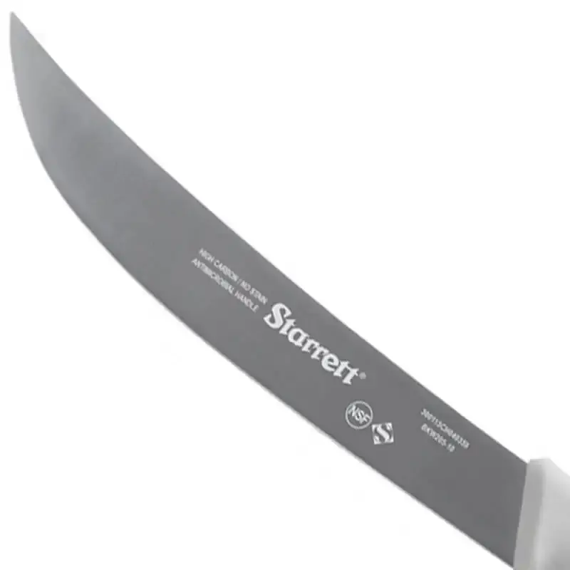 Faca para carne lâmina curva larga 25 CM 10 POL branca KBKW205-10 Starrett — fotografia 3