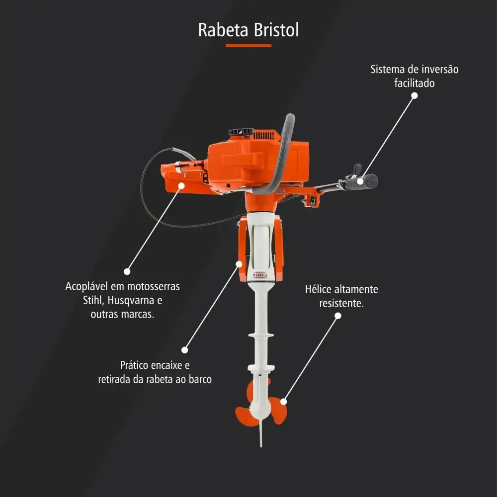 Rabeta para implemento de motosserra 036/038/360 Bristol — fotografia 6