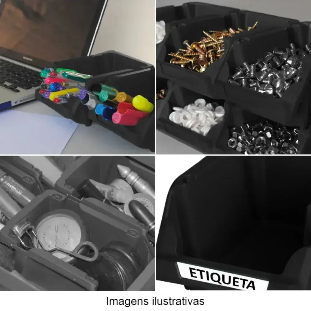 Gaveta plástica prática empilhável Nº 3 preta 42001 Presto — fotografia 8