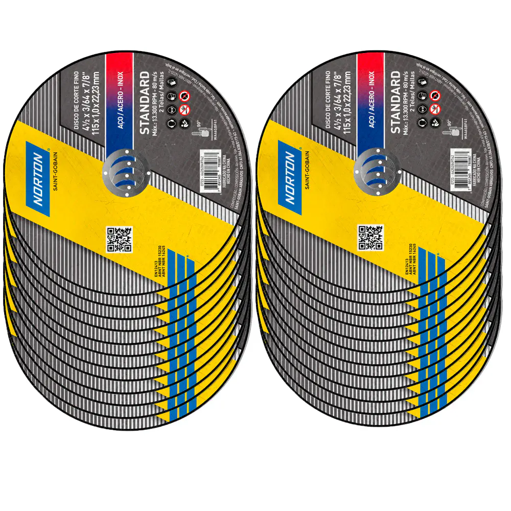 Disco de Corte 4 x 1/2POL x 1MM Standard Com 24 Unidades NORTON — fotografia de referência
