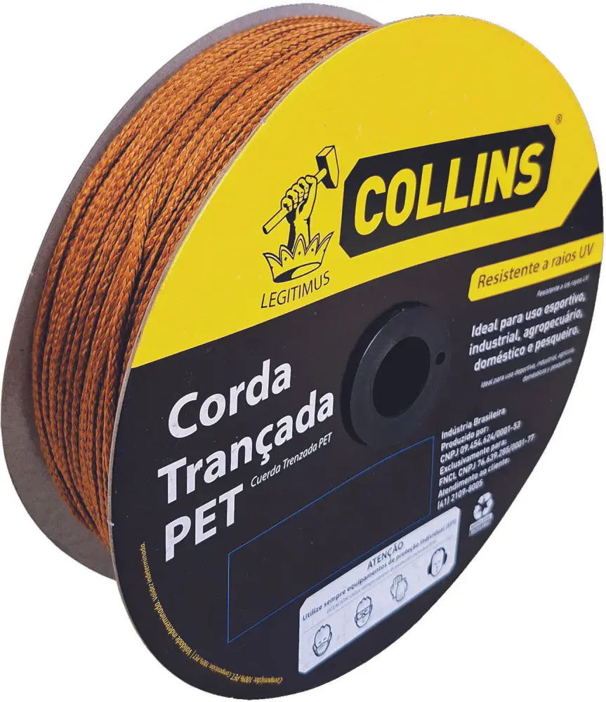Corda pet trançada 12MM x 73M ouro Collins — fotografia 2