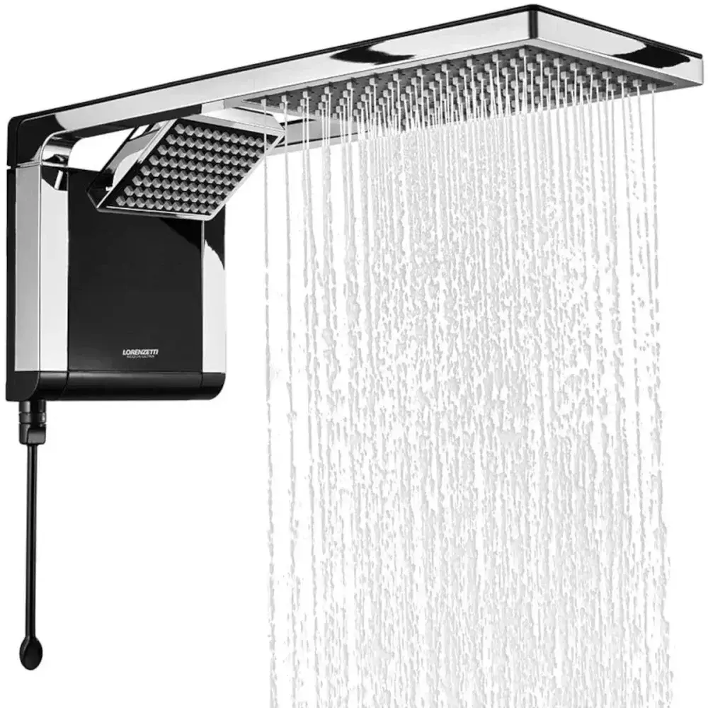 Chuveiro acqua duo ultra preto cromado lorenzetti duchas — fotografia 8