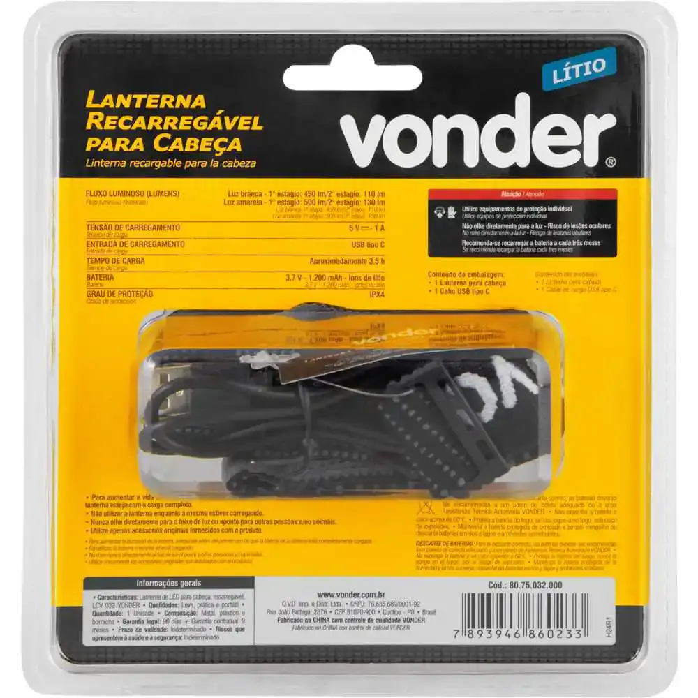 Lanterna de LED para cabeça LCV-032 Vonder — fotografia 3