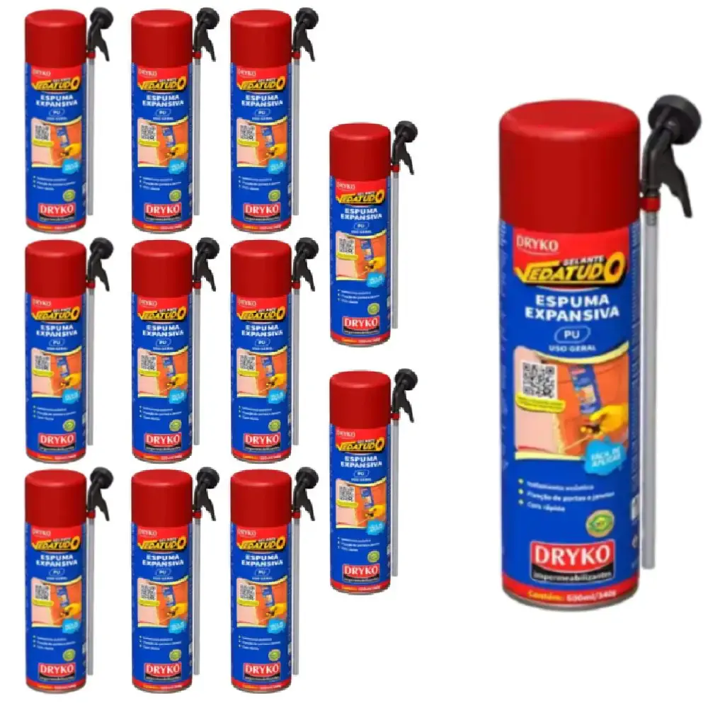 Espuma Expansiva Vedatudo Poliuretano 500 ml 12 Unidades DRYKO — fotografia de referência