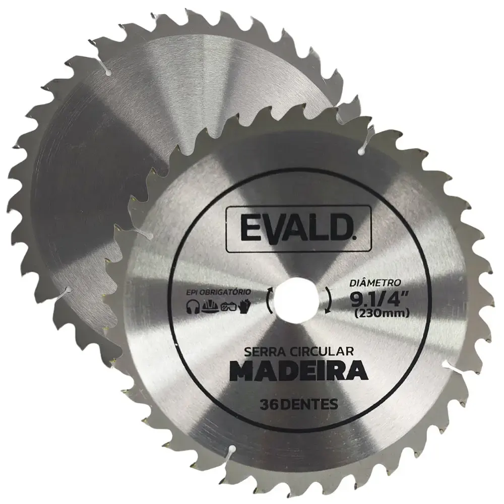 Disco de serra circular 9.1/4 POL 36 dentes para madeira Evald — fotografia 6