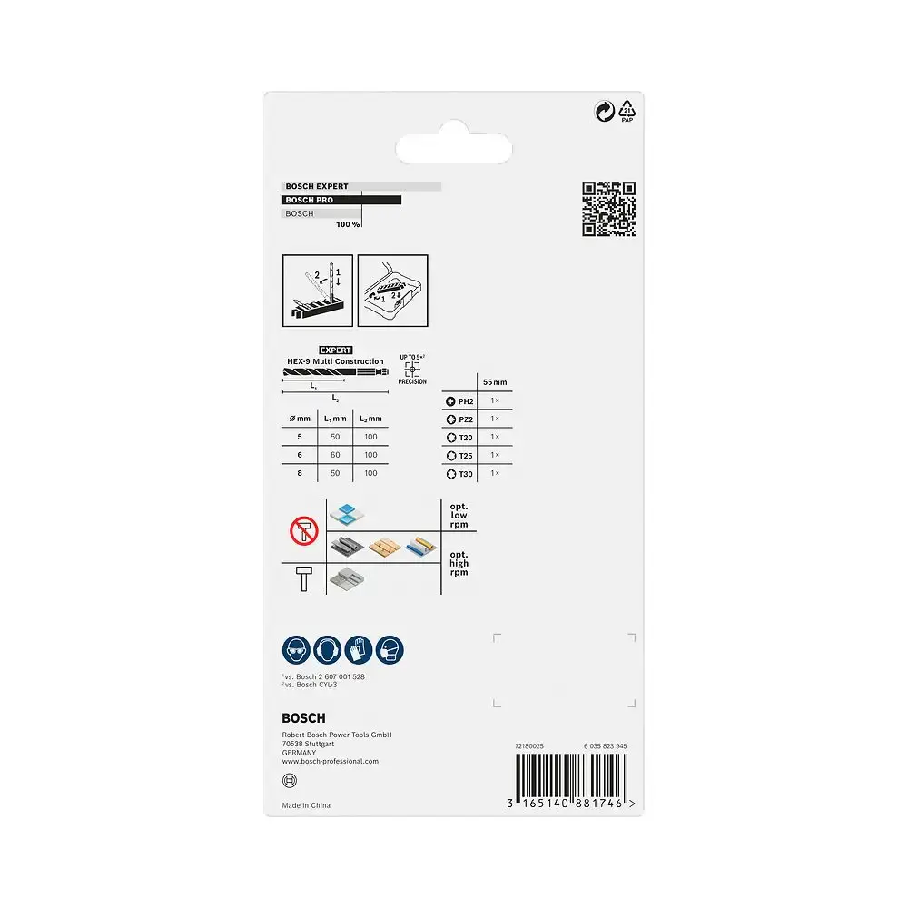 Kit bits e brocas impact set multiconstruction com 8 peças Bosch — fotografia 3