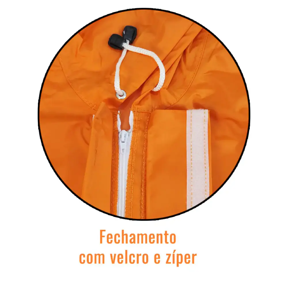 Conjunto impermeável laranja refletivo alta visibilidade Evald GG — fotografia 5