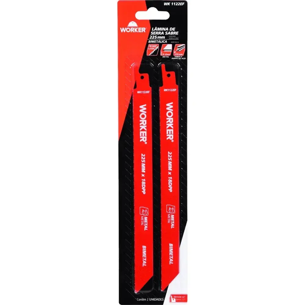 Lâmina para serra sabre bimetálica 1/2” 225MM 18 dentes Worker — fotografia 10