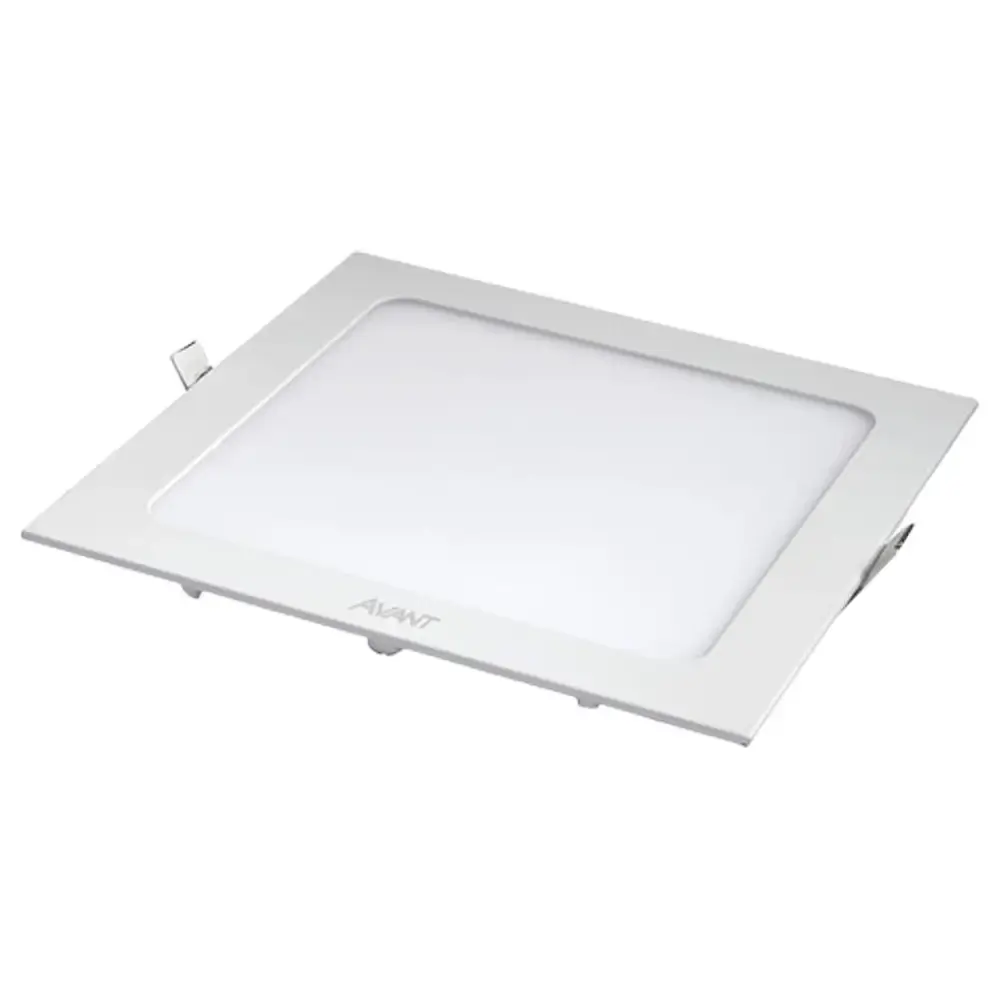 Plafon led 3000K quadrado 18W painel embutir slim Avant — fotografia 4