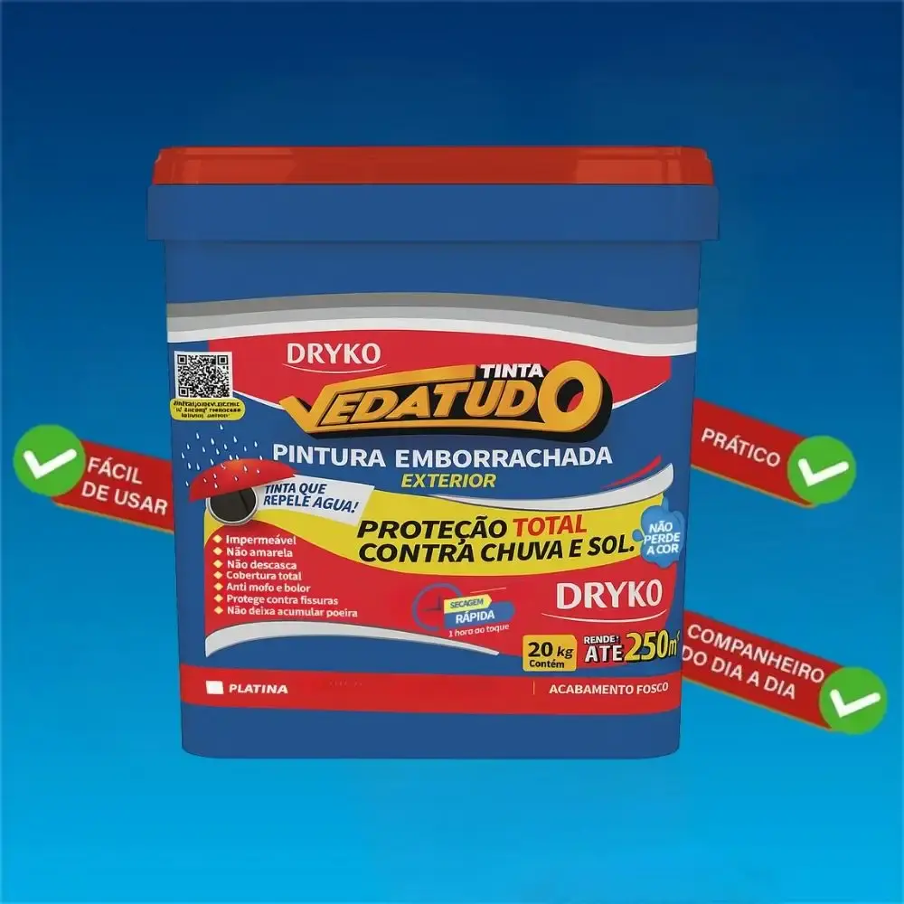 Tinta emborrachada platina 20 KG vedatudo Dryko — fotografia 6