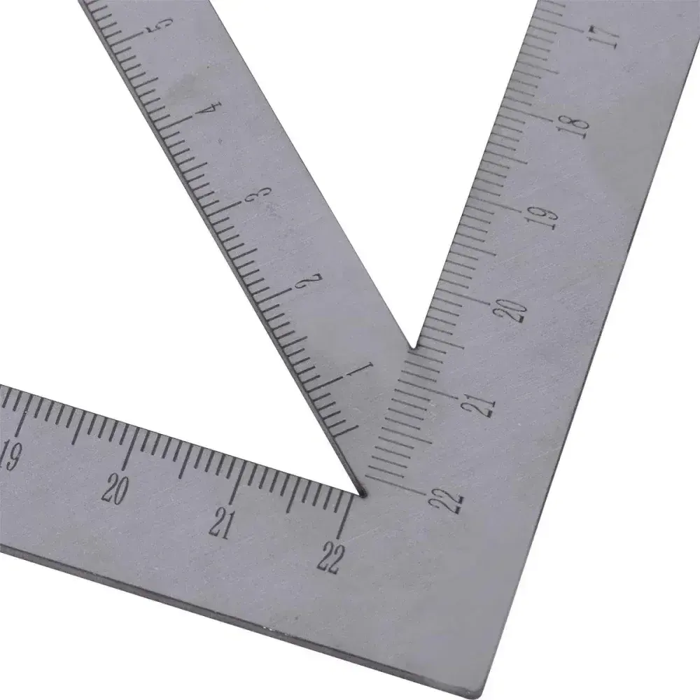 Gabarito triangular aço inox 22CM Bumafer — fotografia 10