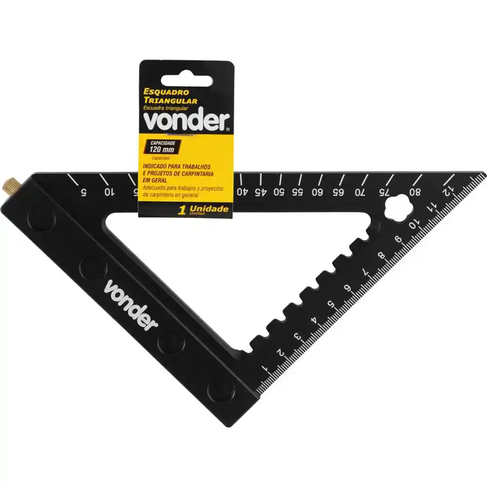 Esquadro triangular para carpintaria 120MM Vonder — fotografia 7