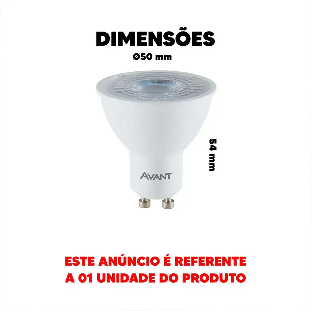 Lâmpada led dicroica MR16 38° 4,8W 350LM branco neutro 4000K bivolt Avant — fotografia 4