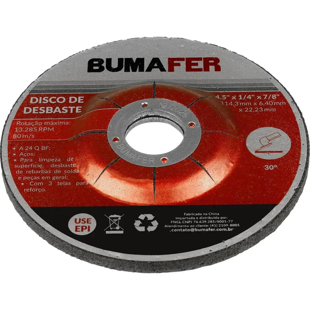 Disco de desbaste 4.5 x 6,40MM 11 peç Bumafer — fotografia 8