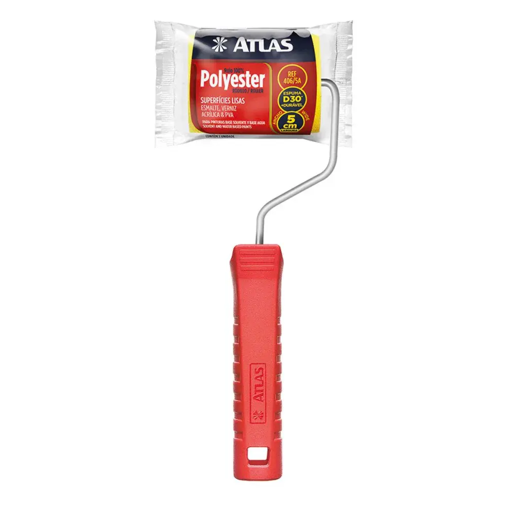 Rolo de espuma 5CM poliéster com cabo para pintura Atlas — fotografia de referência
