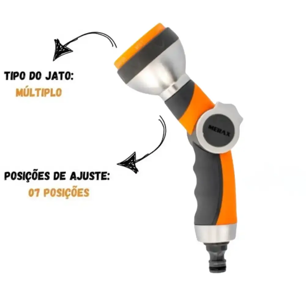 Esguicho metálico com 7 posições multifunções 1/2 POL YM7222 Merax — fotografia 4