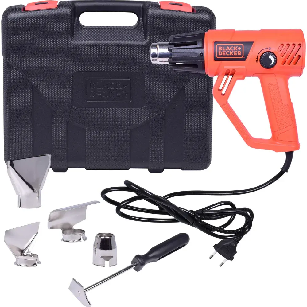 Soprador térmico maleta 5 acessórios 1800W 127V blackdecker Black & Decker